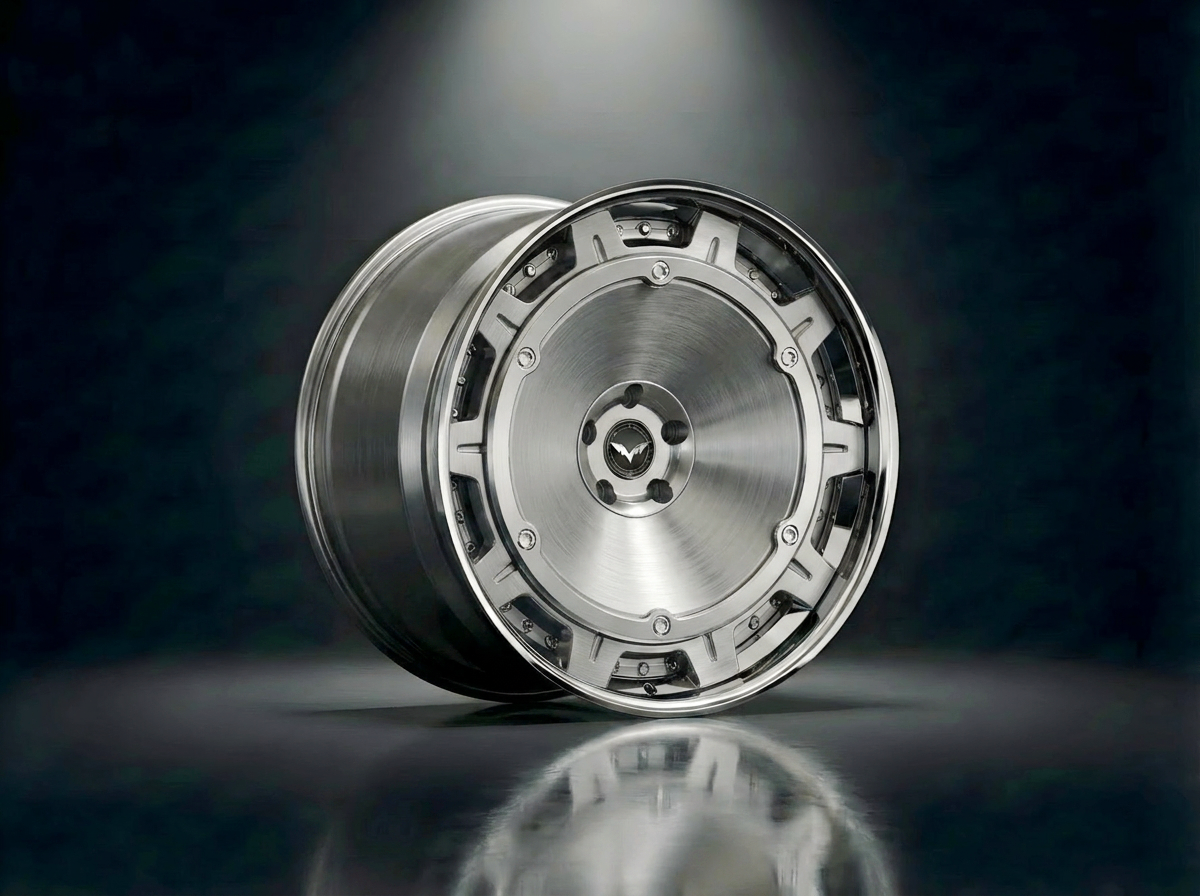 MONERO E1GHT - XVII forged wheel — Brushed Silver / Polished Lip finish