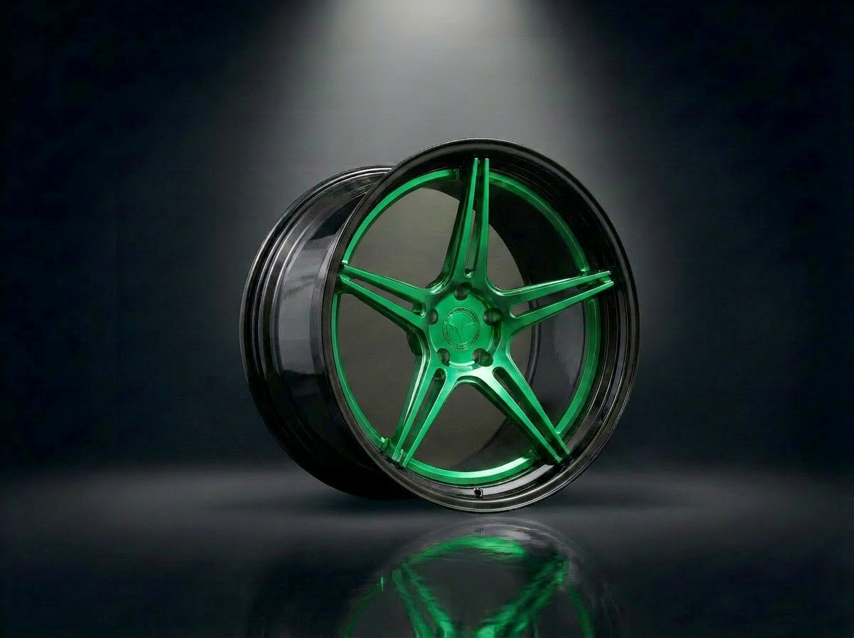 MONERO 10NE - IX forged wheel — Emerald Green / Satin Black Lip finish