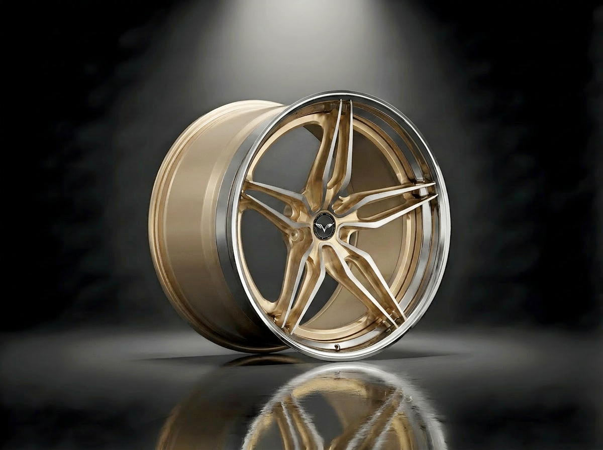 MONERO 10NE - VIII forged wheel — Brushed Gold / Mirror Lip finish
