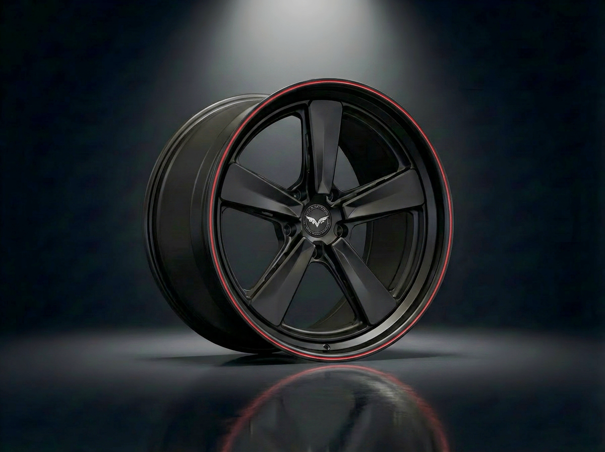 MONERO 10NE - IV forged wheel — Gloss Black / Red Accent finish