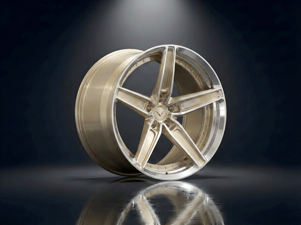 MONERO 10NE - XVIII forged wheel — Brushed Champagne / Polished Lip finish
