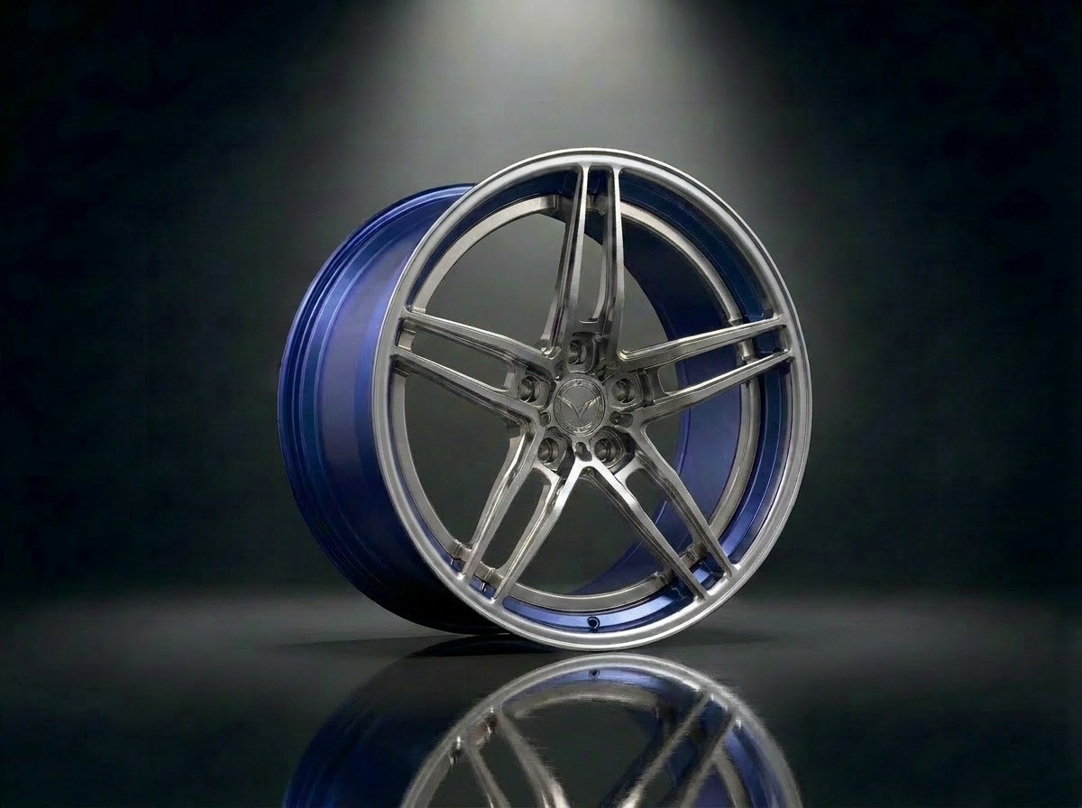 MONERO 10NE - I forged wheel — Brushed Titanium / Blue Lip finish