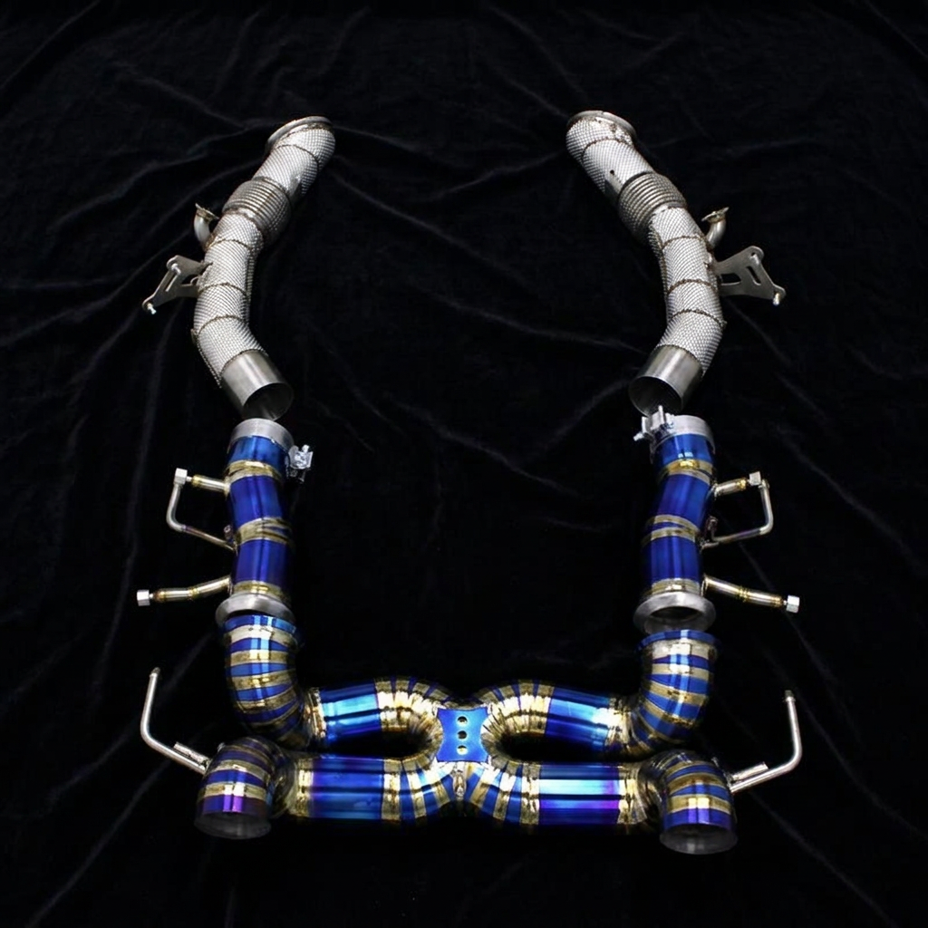 Ferrari SF90 race exhaust — Blue Titanium Race System