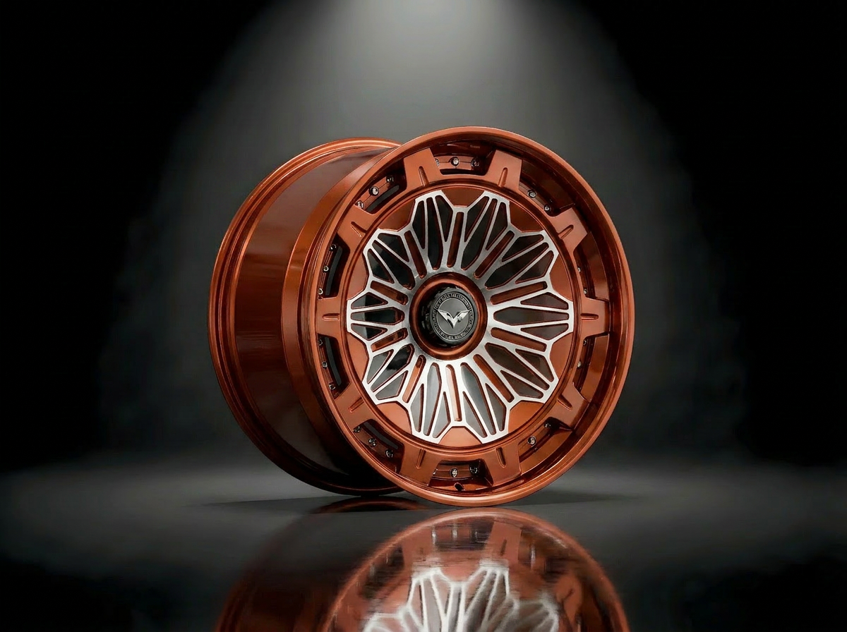 MONERO E1GHT - I forged wheel in Polished Copper / Machined Face finish — bespoke variant 06