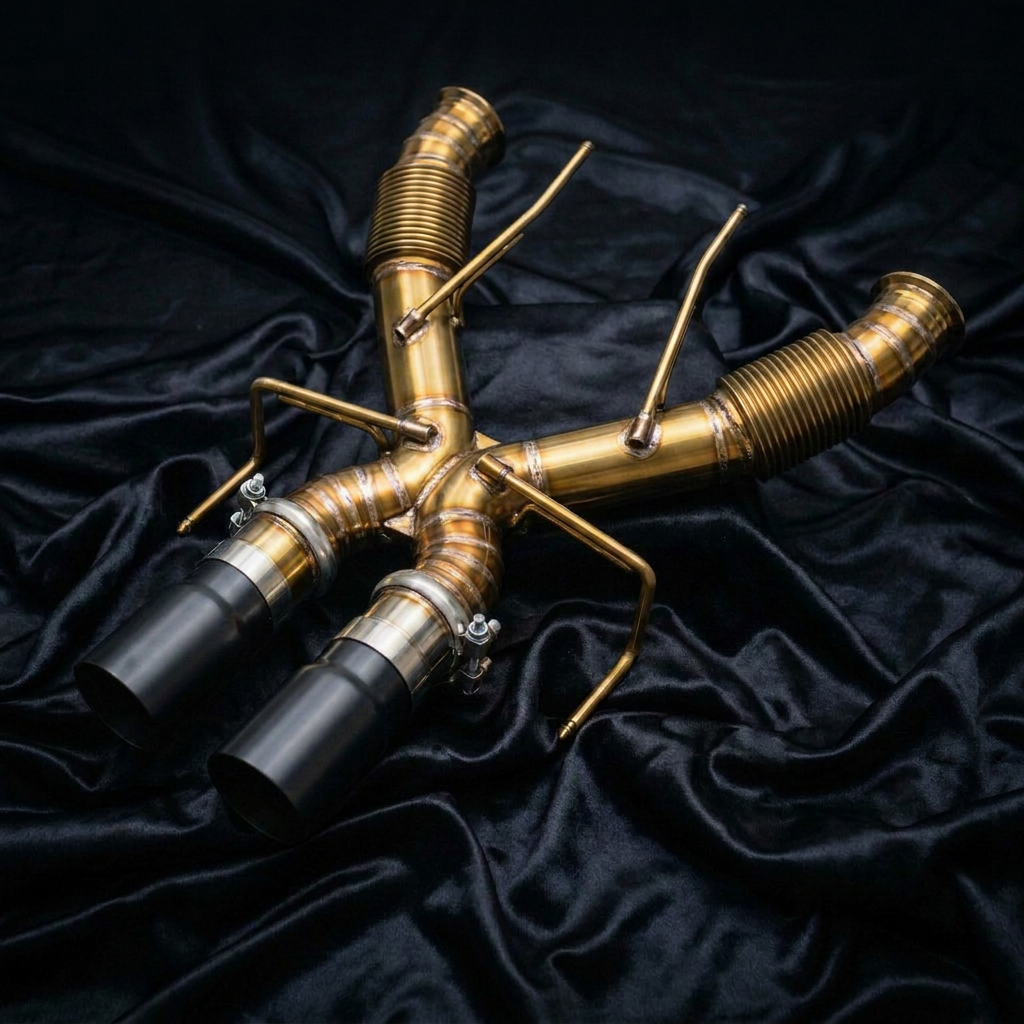 McLaren 750S exhaust — Titanium Gold