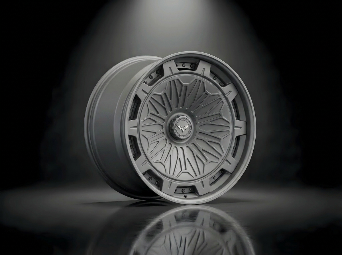 MONERO E1GHT - I forged wheel in Matte Silver finish — bespoke variant 04