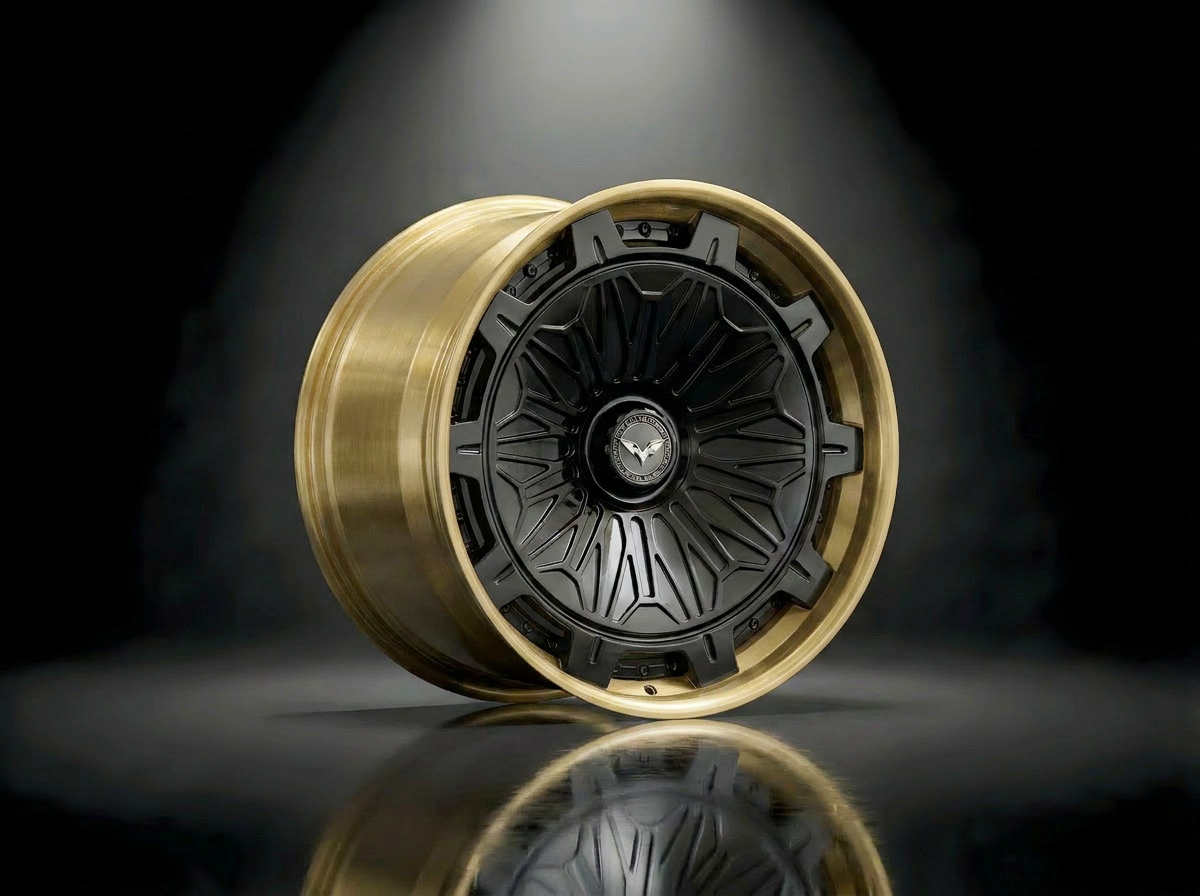 MONERO E1GHT - I forged wheel thumbnail 04 — Brushed Gold / Satin Black finish