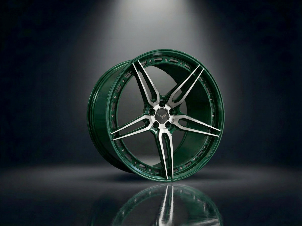 MONERO 10NE - XIII forged wheel — British Racing Green / Bright Cut finish
