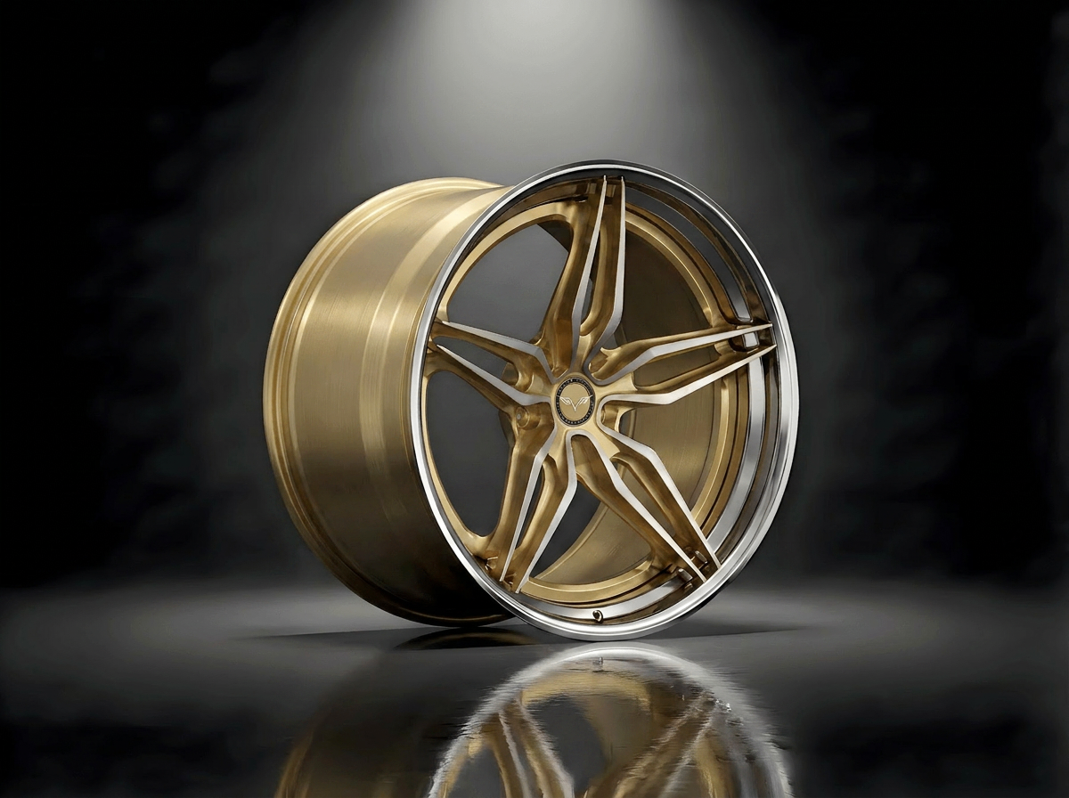 MONERO 10NE - VIII forged wheel — Brushed Gold / Mirror Lip finish