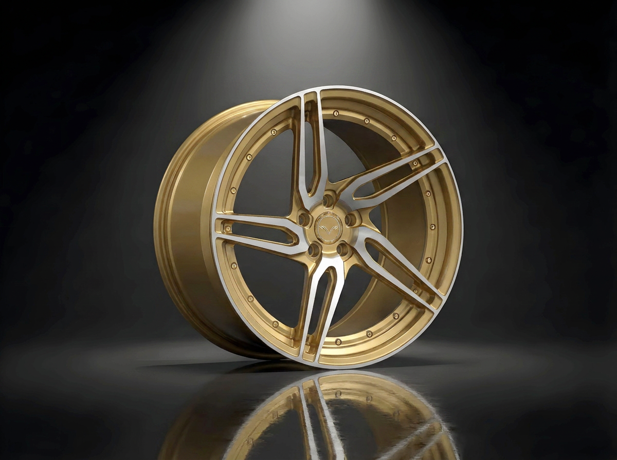 MONERO 10NE - XVII forged wheel — Polished Gold / Machined Face finish