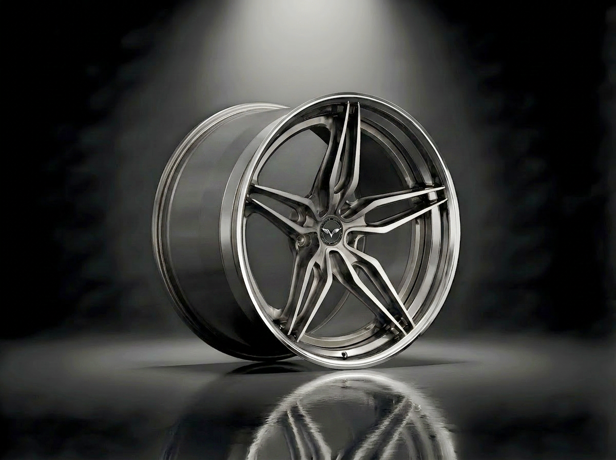 MONERO 10NE - VIII forged wheel — Brushed Titanium / Mirror Lip finish