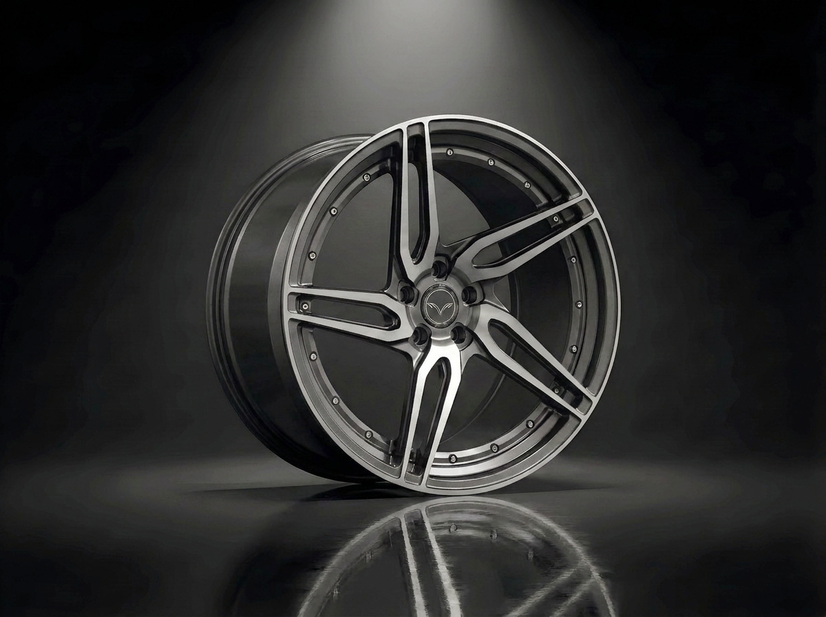 MONERO 10NE-XVII forged wheel in graphite with a machined face, dark grey multi-spoke concave profile