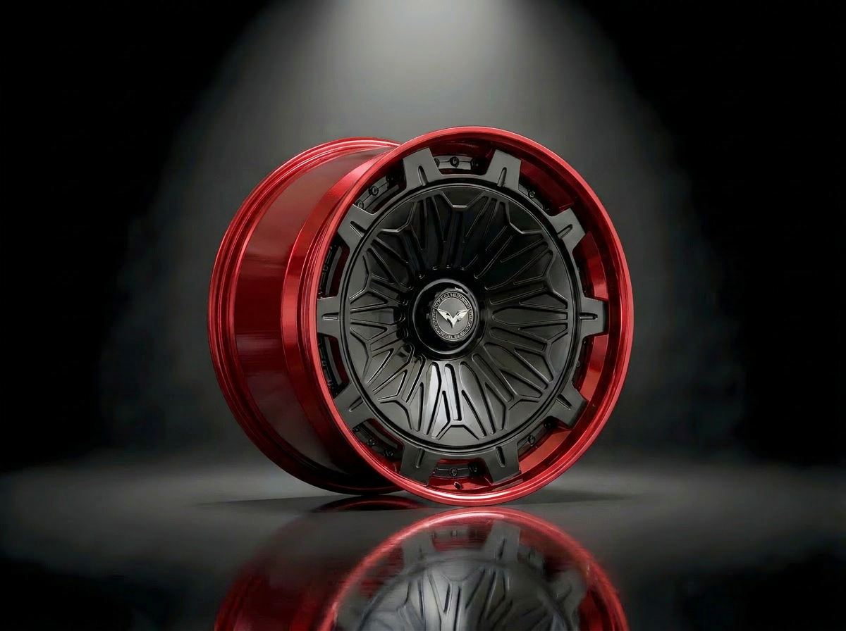 MONERO E1GHT - I forged wheel thumbnail 03 — Candy Red / Satin Black finish