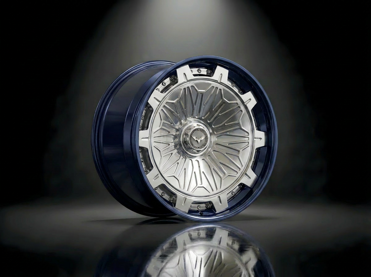 MONERO E1GHT - I forged wheel in Electric Blue / Polished finish — bespoke variant 10