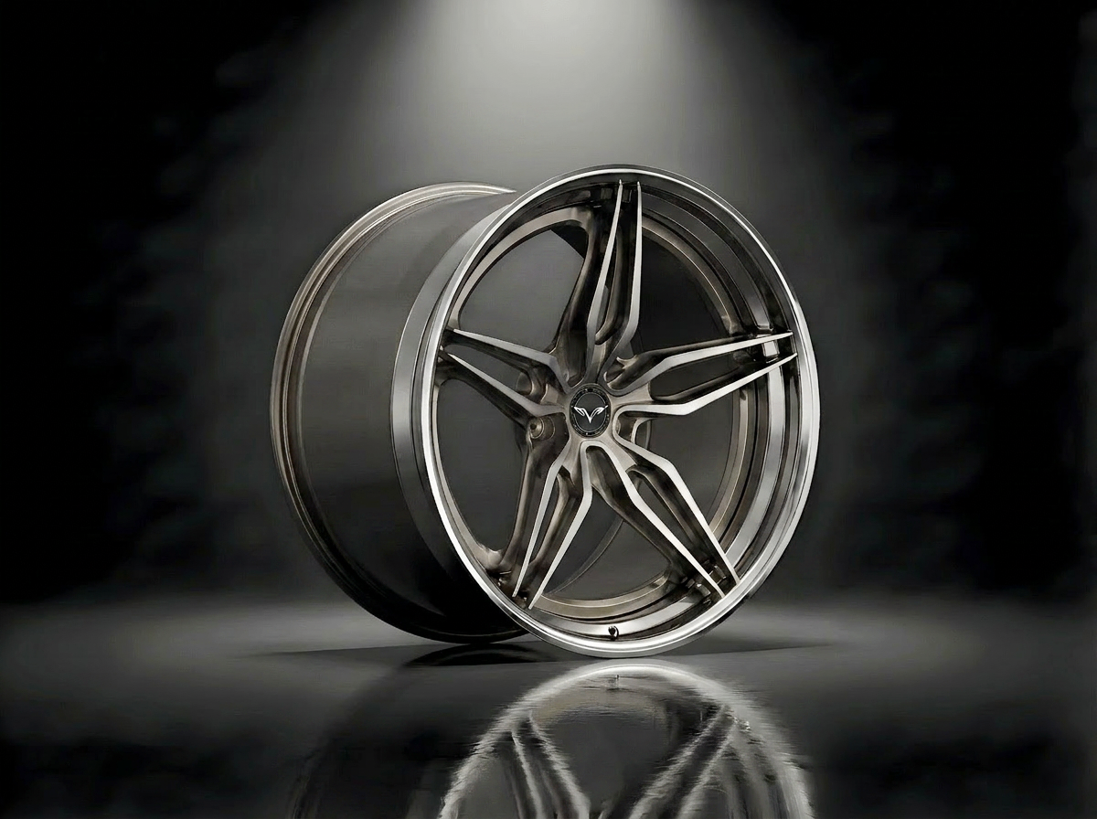 MONERO 10NE - VIII forged wheel — Brushed Titanium / Mirror Lip finish