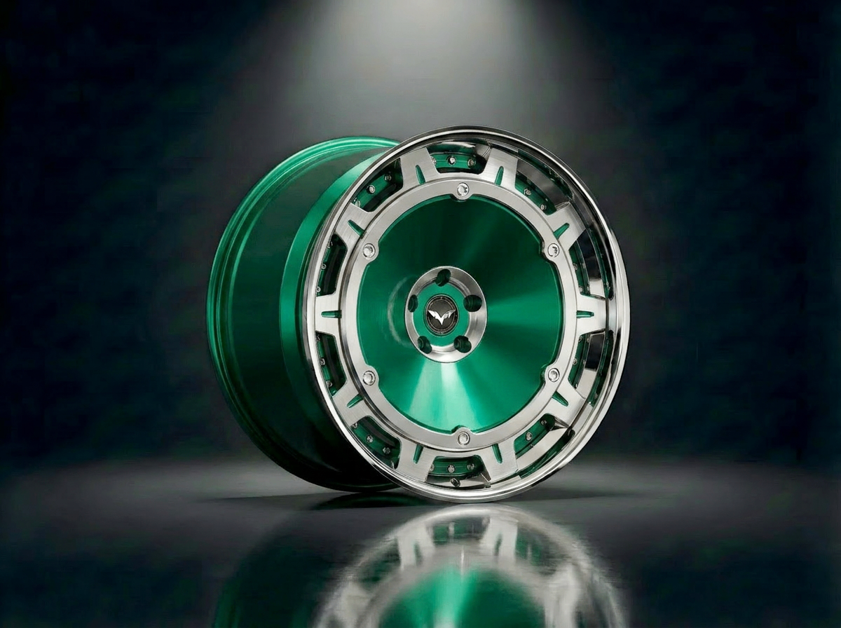 MONERO E1GHT - XVII forged wheel — British Racing Green / Polished Lip finish