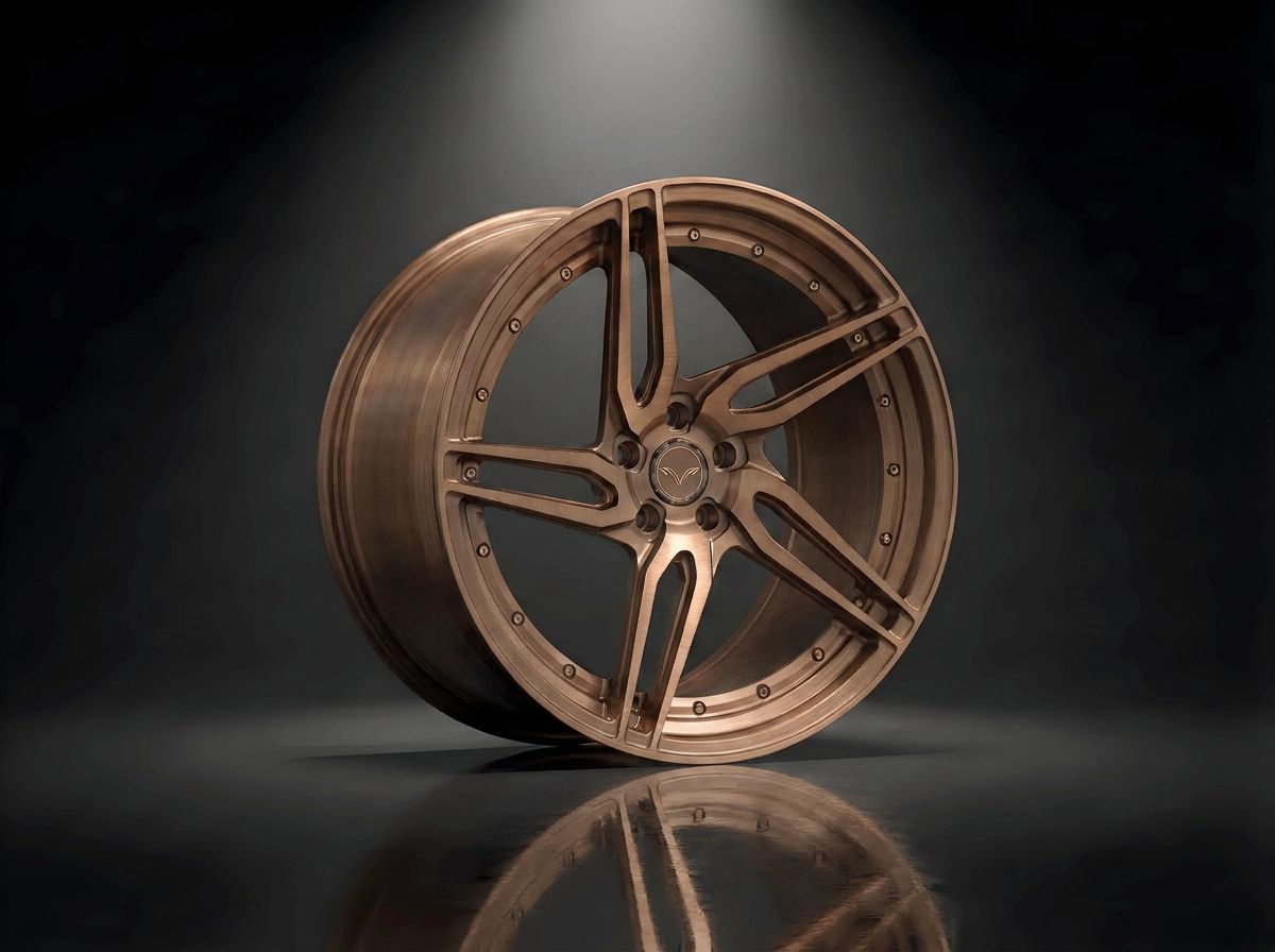 MONERO 10NE-XVII forged wheel in brushed bronze, warm metallic multi-spoke design