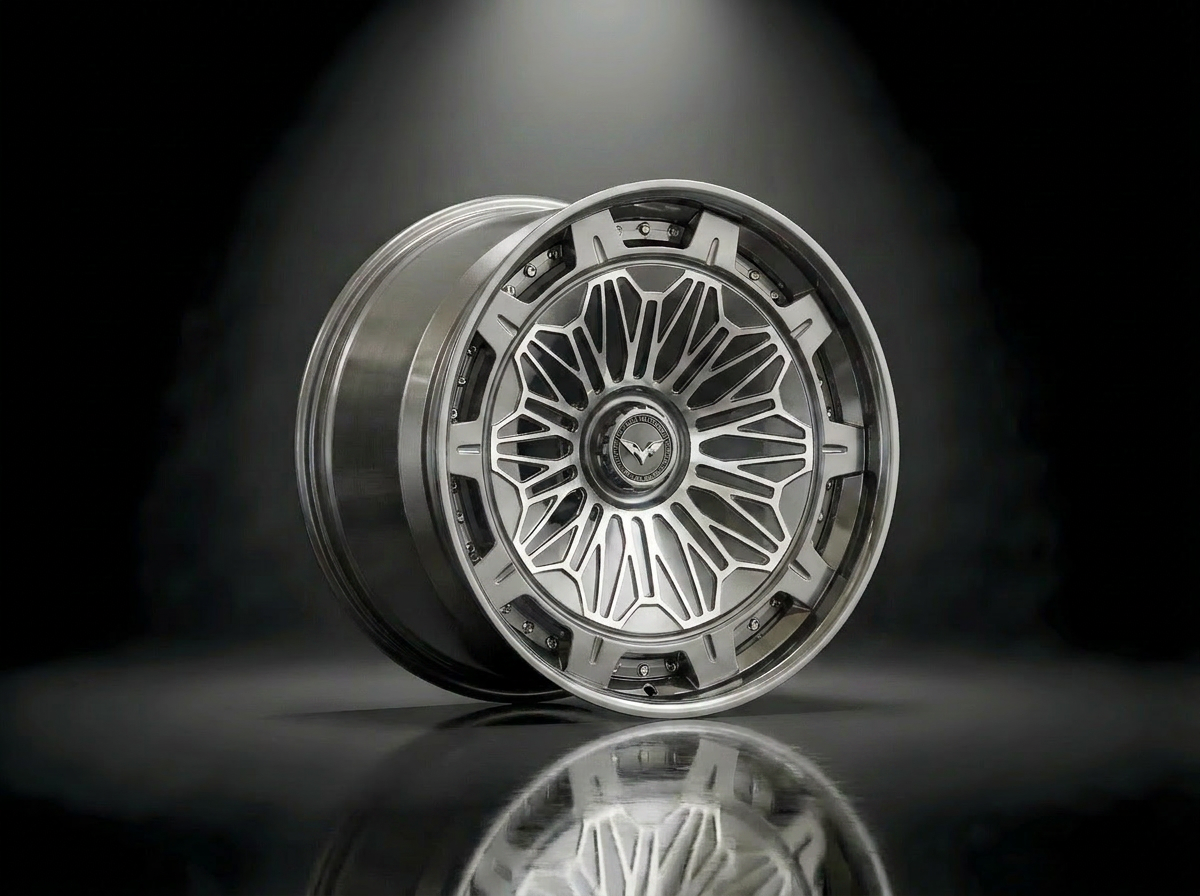 MONERO E1GHT - I forged wheel in Brushed Titanium / Machined Face finish — bespoke variant 07