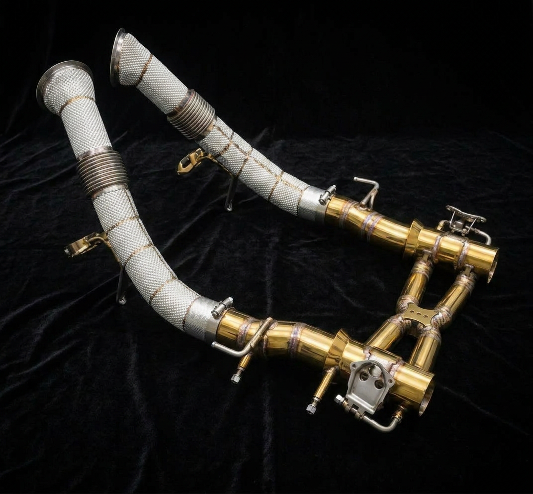 Ferrari SF90 valvetronic exhaust — Catless Downpipes