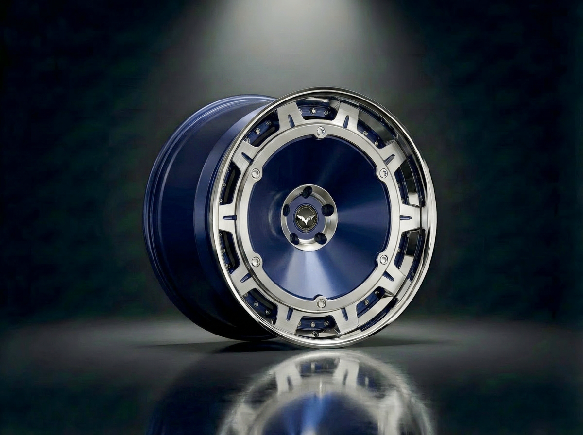 MONERO E1GHT - XVII forged wheel — Deep Blue / Mirror Lip finish