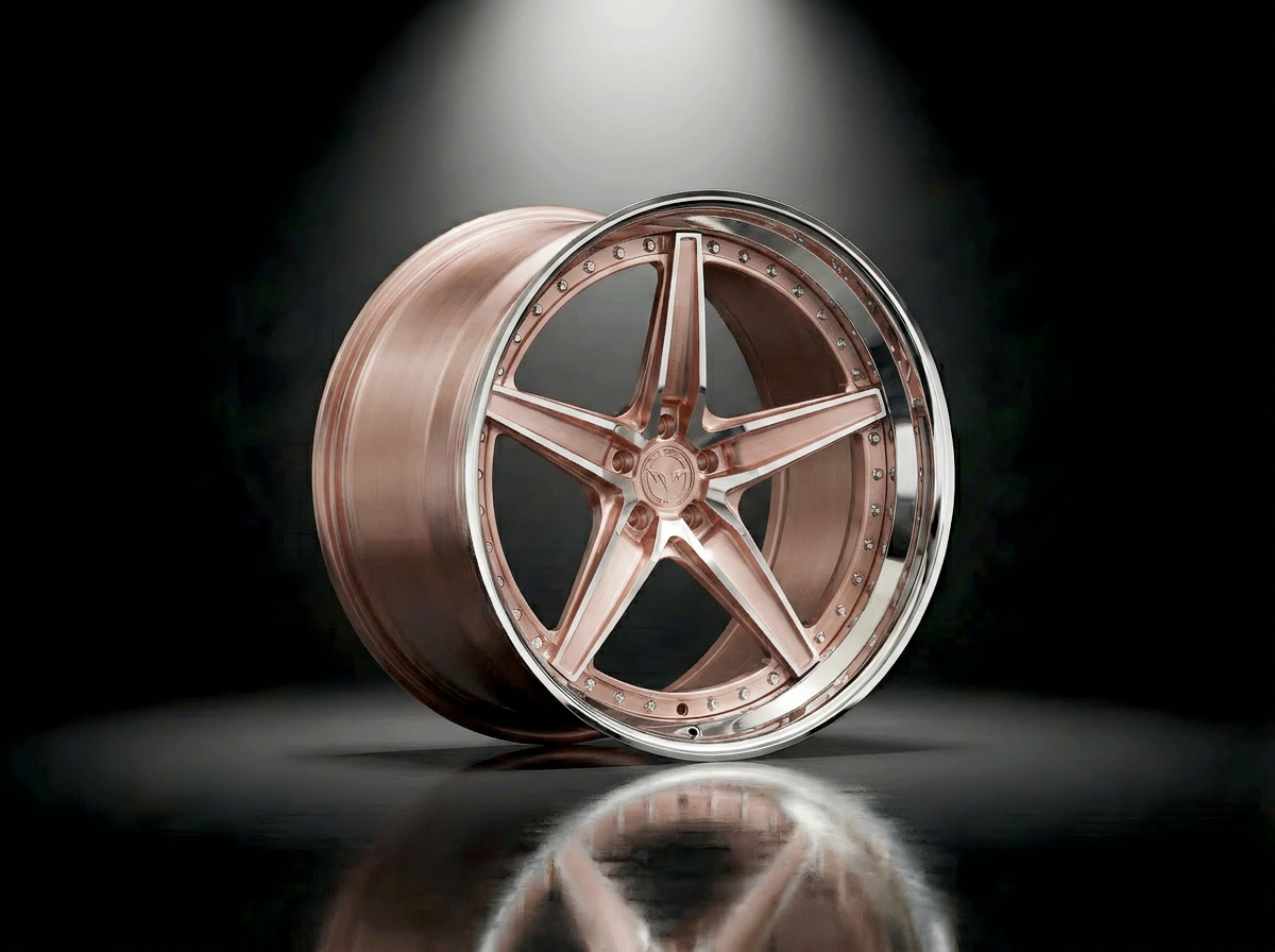 MONERO 10NE - XVI forged wheel — Polished Rose Gold / Chrome Lip finish