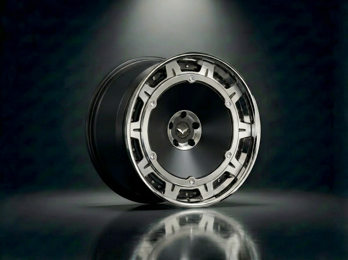 MONERO E1GHT - XVII forged wheel — Black / Polished Lip finish