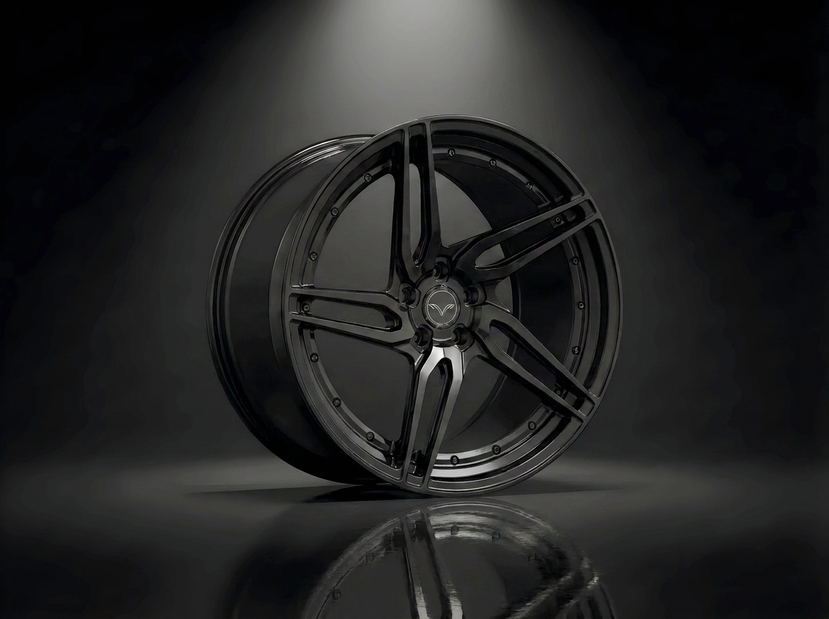 MONERO 10NE-XVII forged wheel in gloss black, full monochrome multi-spoke concave profile