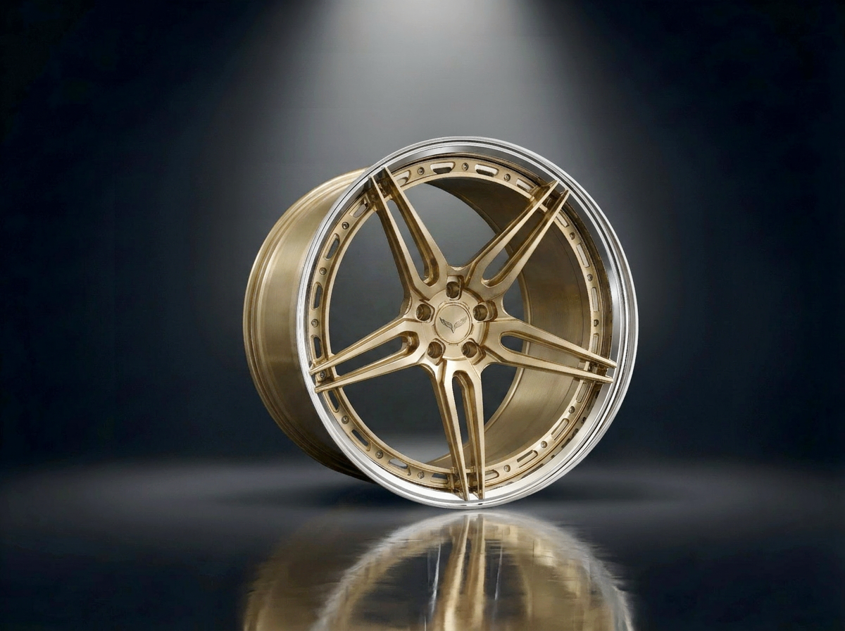 MONERO 10NE - XIII forged wheel — Brushed Gold / Mirror Lip finish