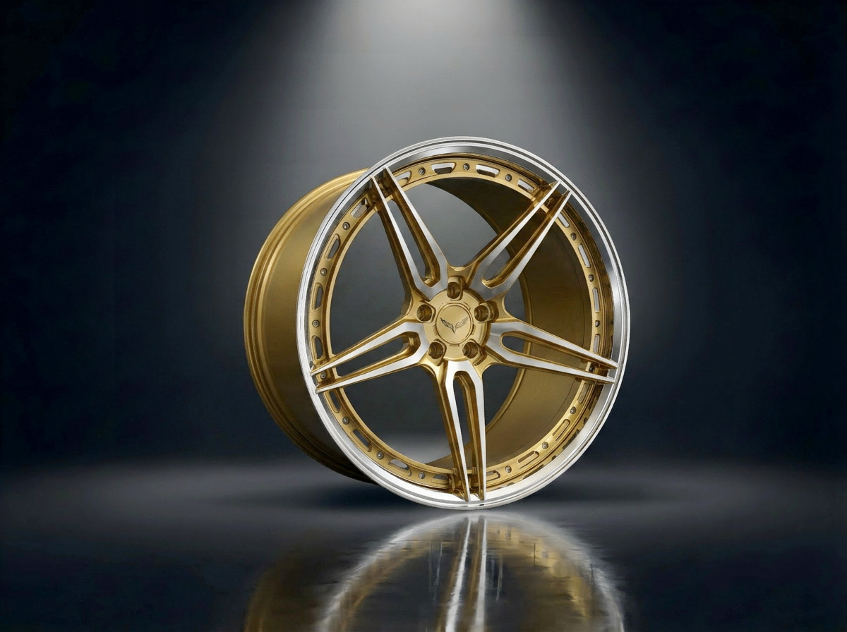 MONERO 10NE - XIII forged wheel — Brushed Gold / Mirror Lip finish
