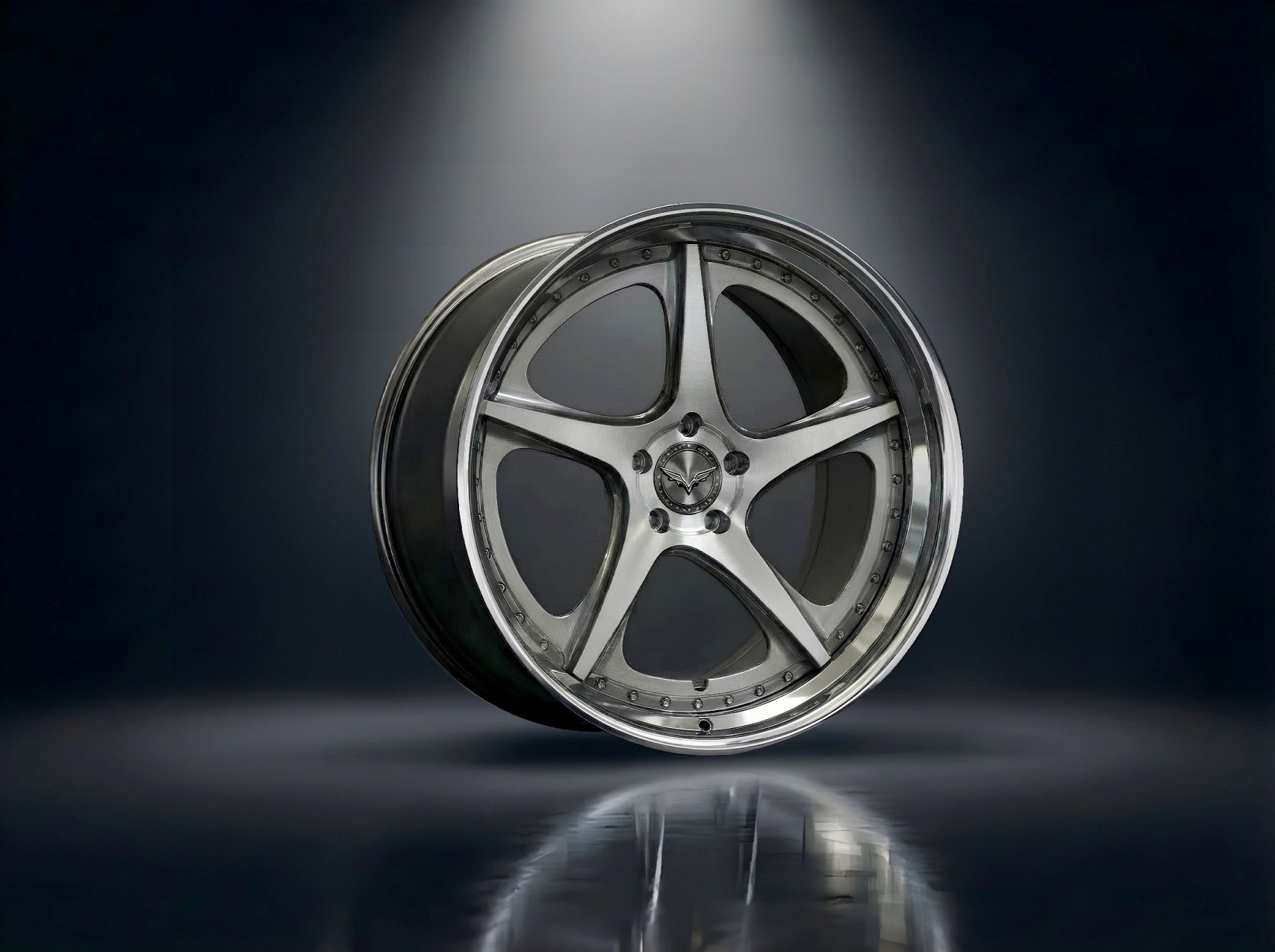 MONERO 10NE - V forged wheel — Brushed Silver / Black Barrel finish