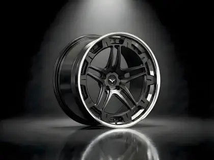 E1GHT - XXXII — Satin Black Five-Spoke / Polished Lip