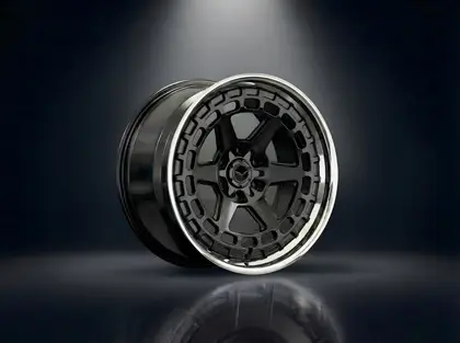 E1GHT - XXXIV — Black Chrome Six-Spoke / Polished Lip