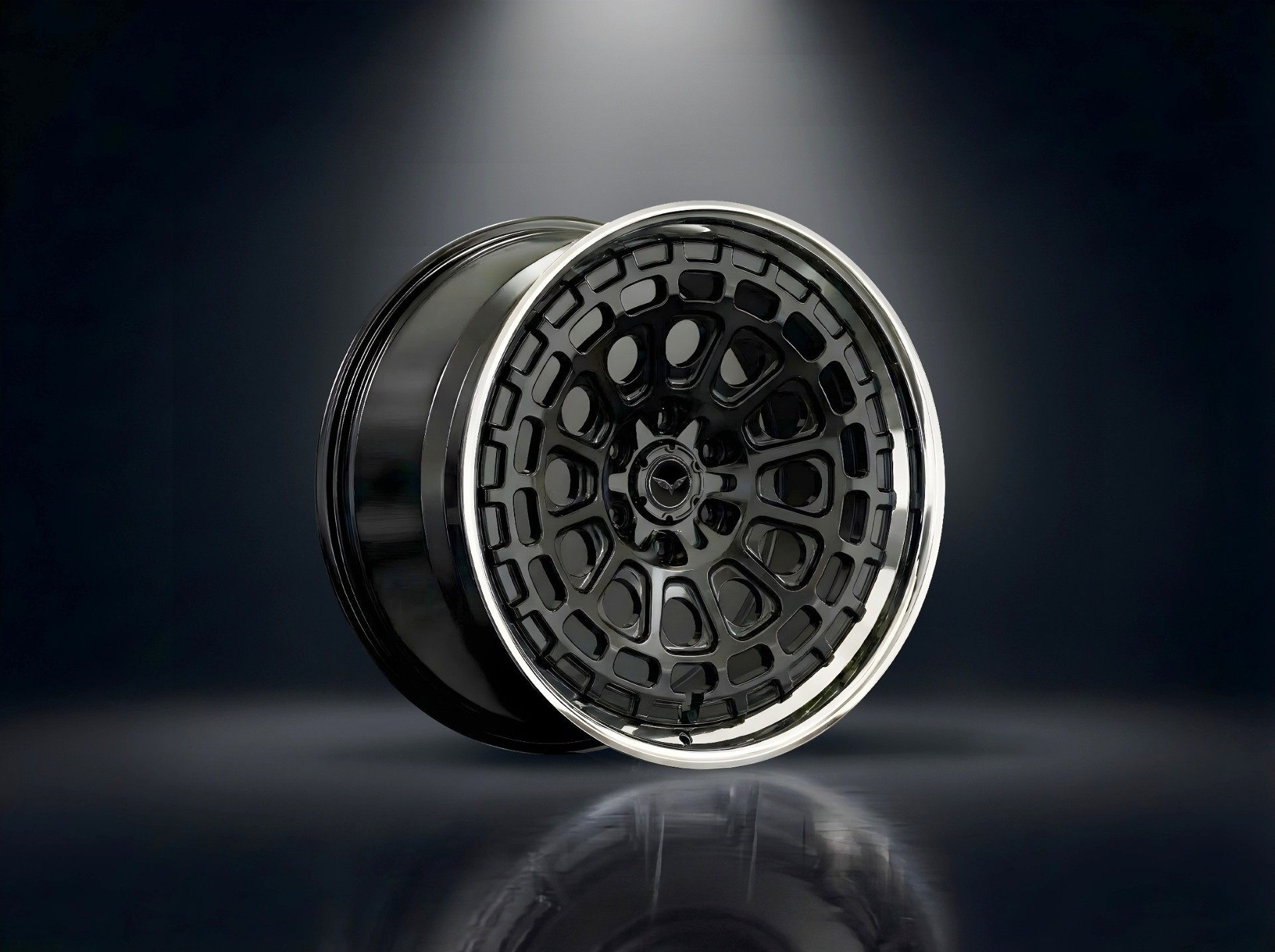 E1GHT - XXXVI — Black Chrome Mesh Web / Polished Lip